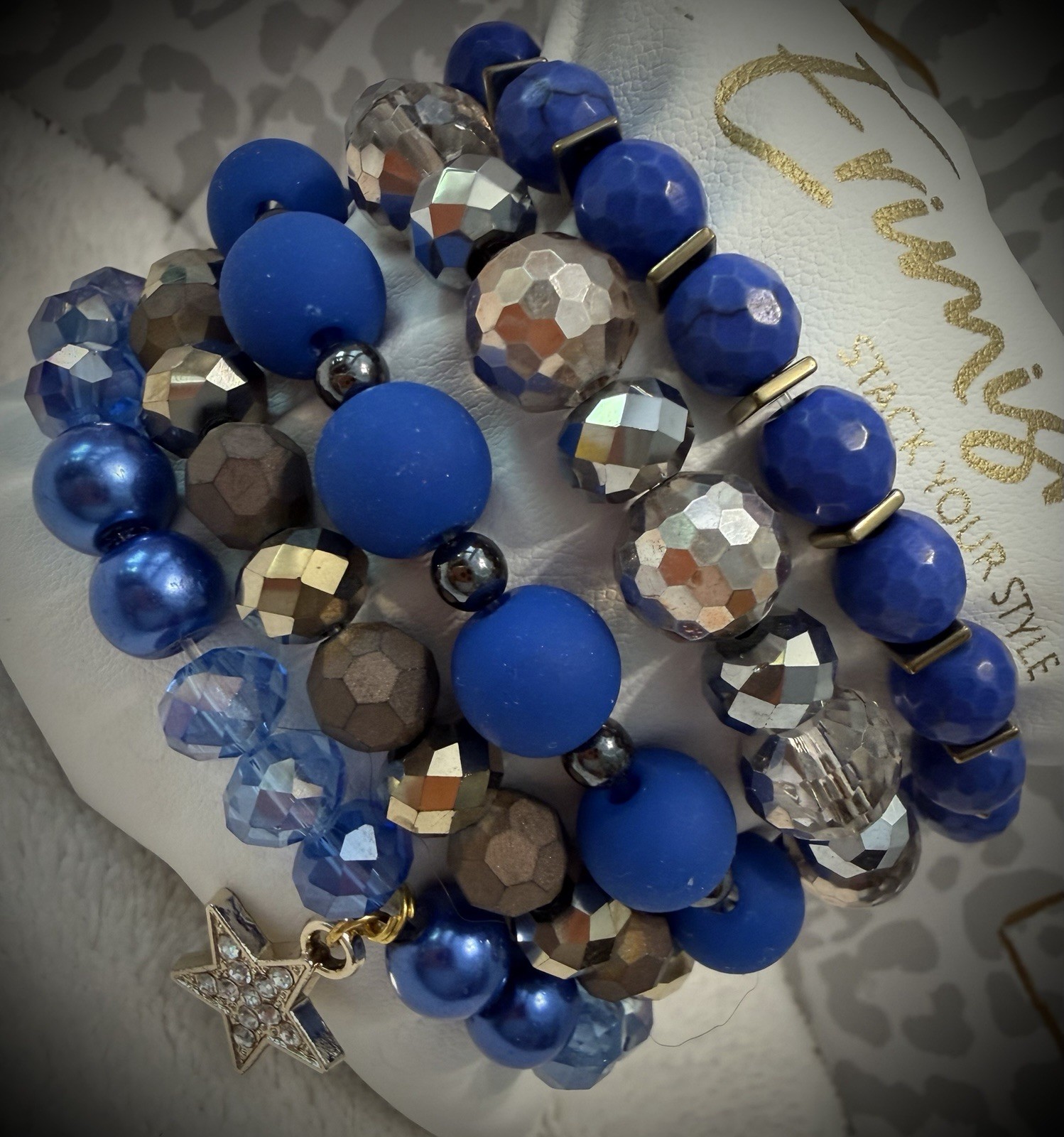 NEW! ERIMISH BRACELETS 5 pc Stack – Teal & Iridescent Wine