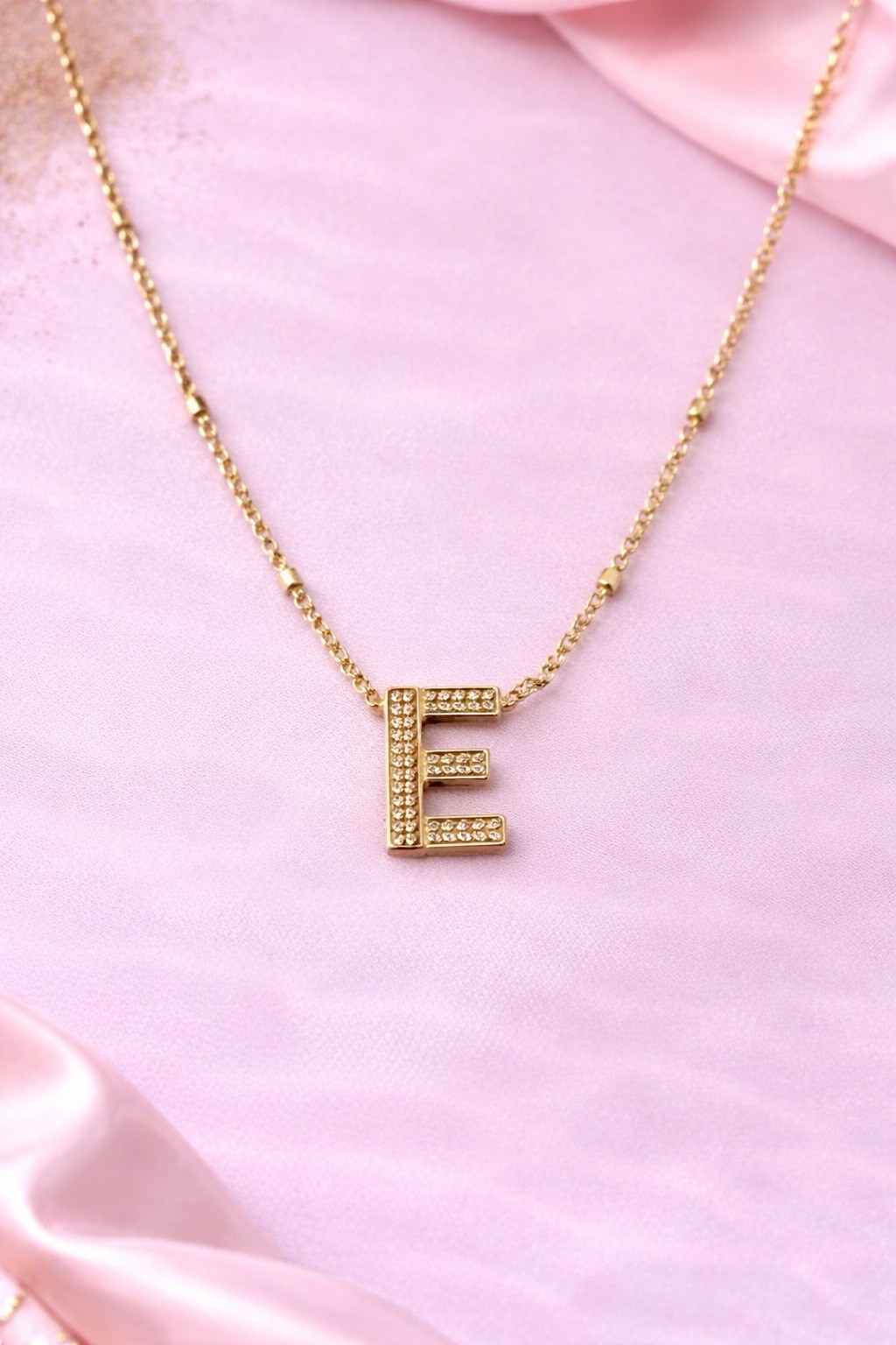 Kendra Scott Gold Letter E Pendant Necklace, Crystal, 14k Yellow Gold-Plated