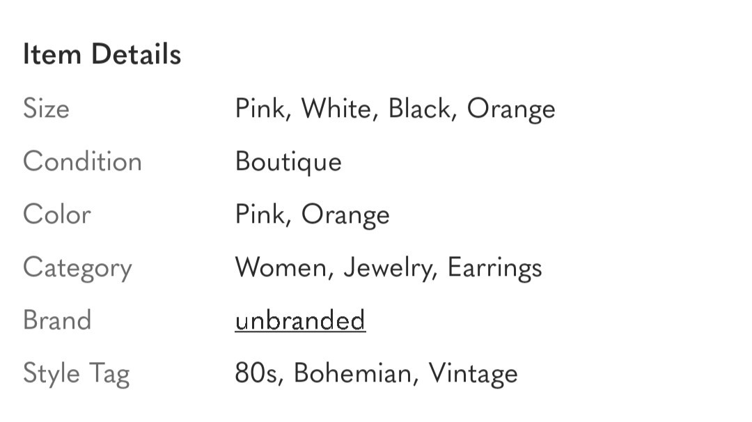 Earrings Colorful 1980s Jewelry Pink Barbie Core Orange Black White 80s Earrings