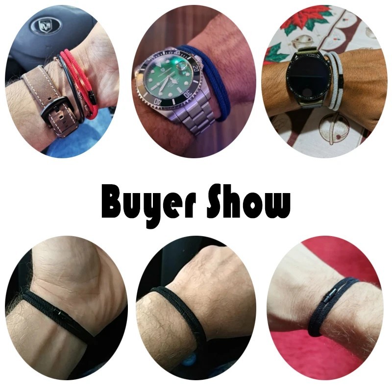 Simple Style Men’s Rope Bracelet Double Layer 4mm Thread Fabric Casual Accessory