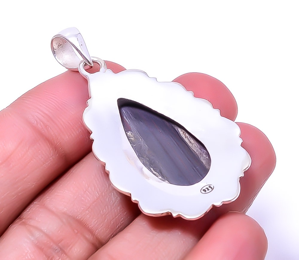 Iron Tiger Eye – South Africa Fine Art 925 Sterling Silver Pendant 1.95″ P4