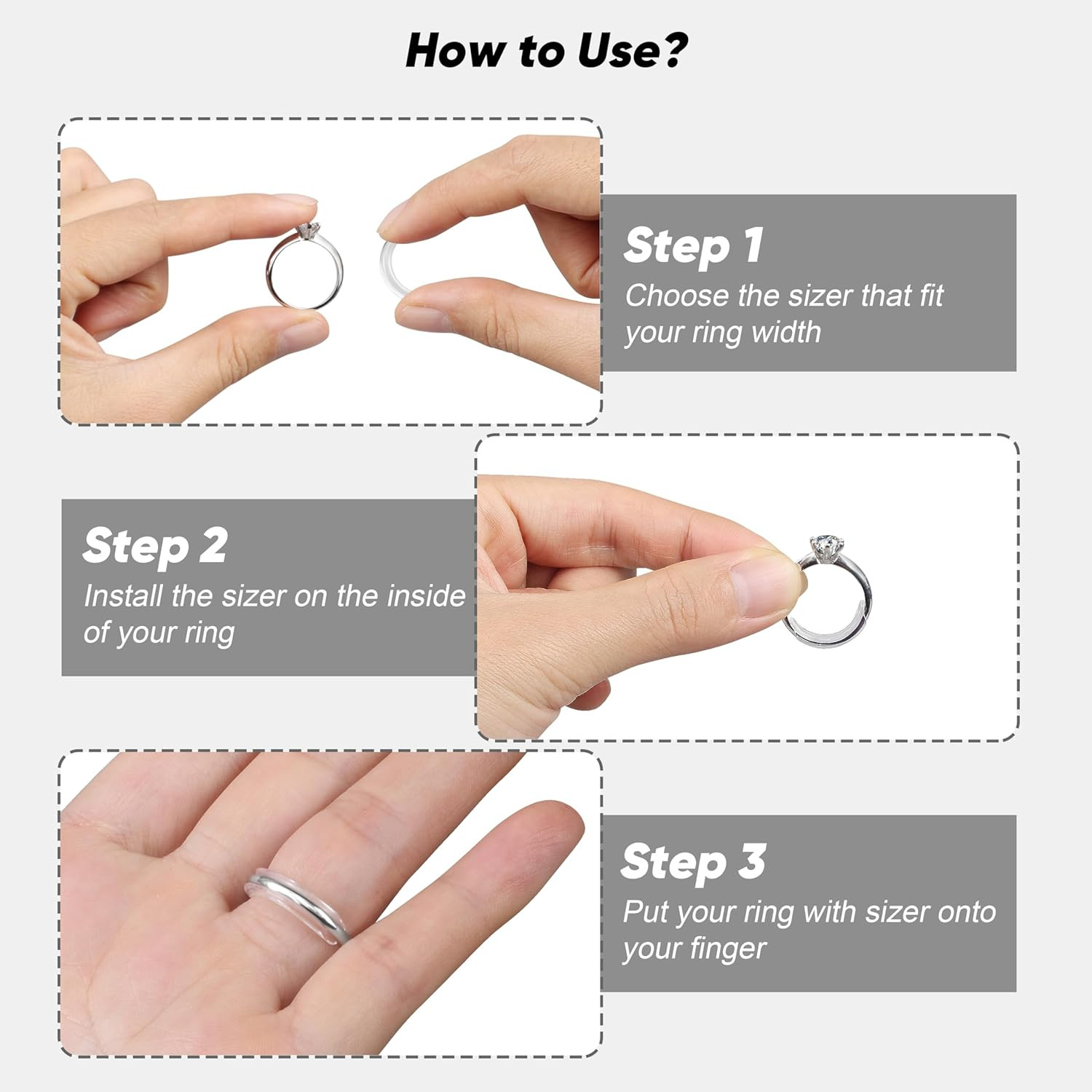 Ring Size Adjuster for Loose Rings for Any Rings Ring Size Reducer Spacer Ring G