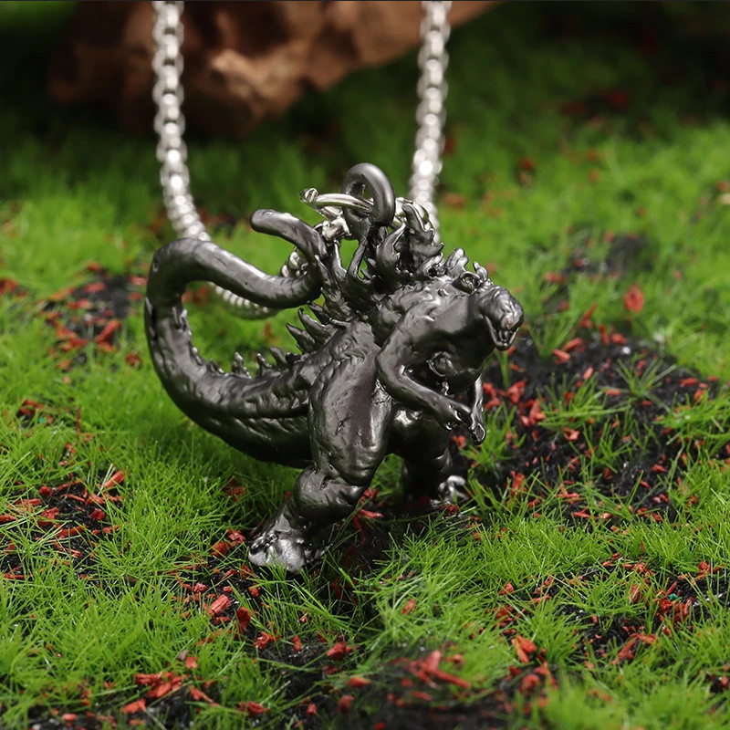 Godzilla Monster Jewelry Black Steel Sexy Dinosaur Movie Pendant Necklace