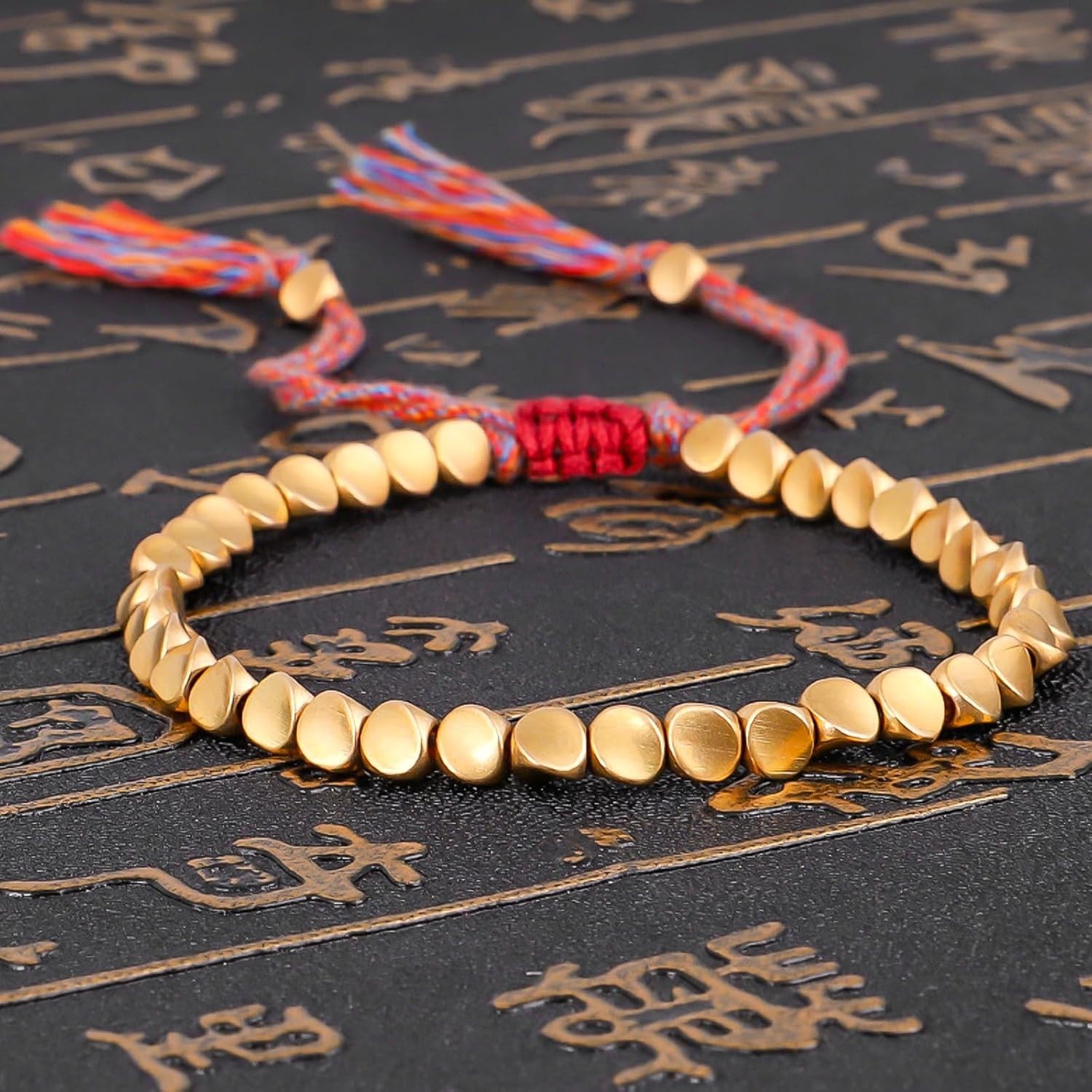 Tibetan Copper Bead Bracelet Set Adjustable Handmade Braided for Women Men