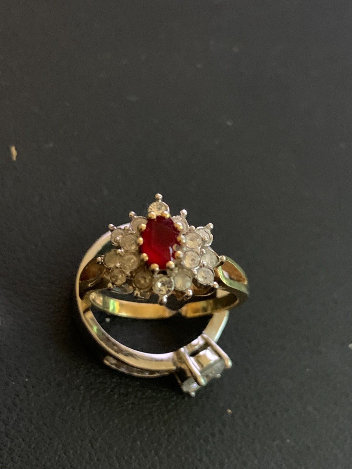 Assortment of Three Costume Jewelry Rings – Silver & gold colored Various Stones