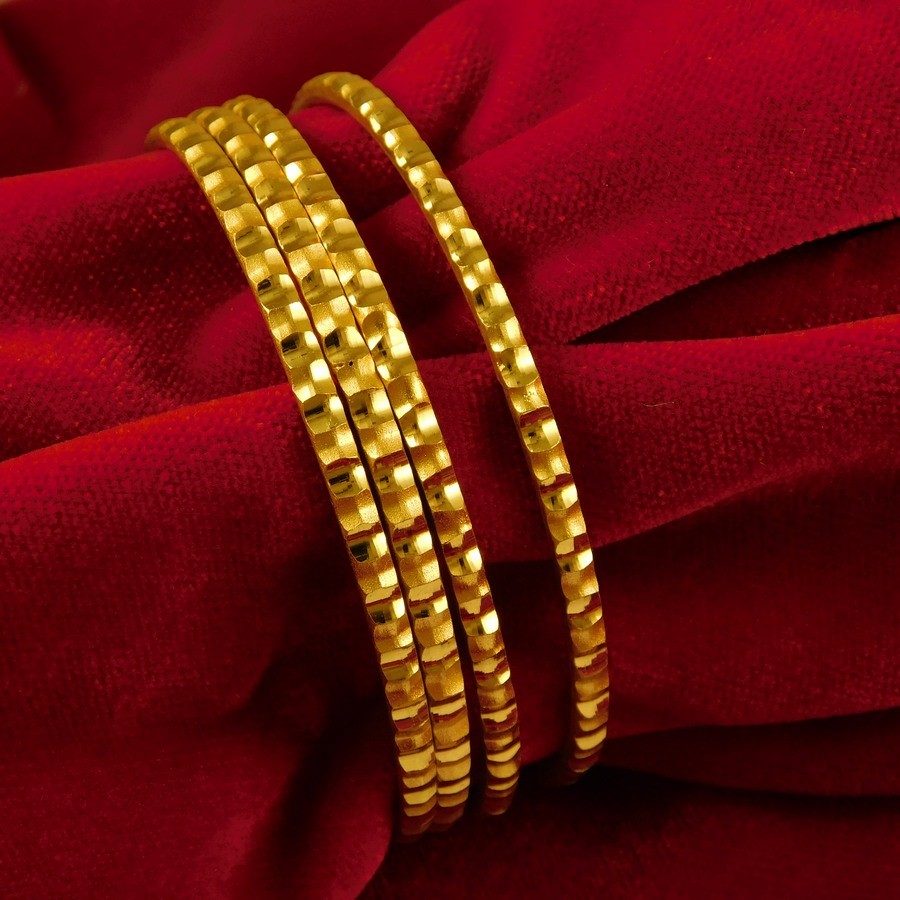 22K Gold Plated Bangle for Women 4 PCs Bracelet Women Ethnic Fashion Jewelry