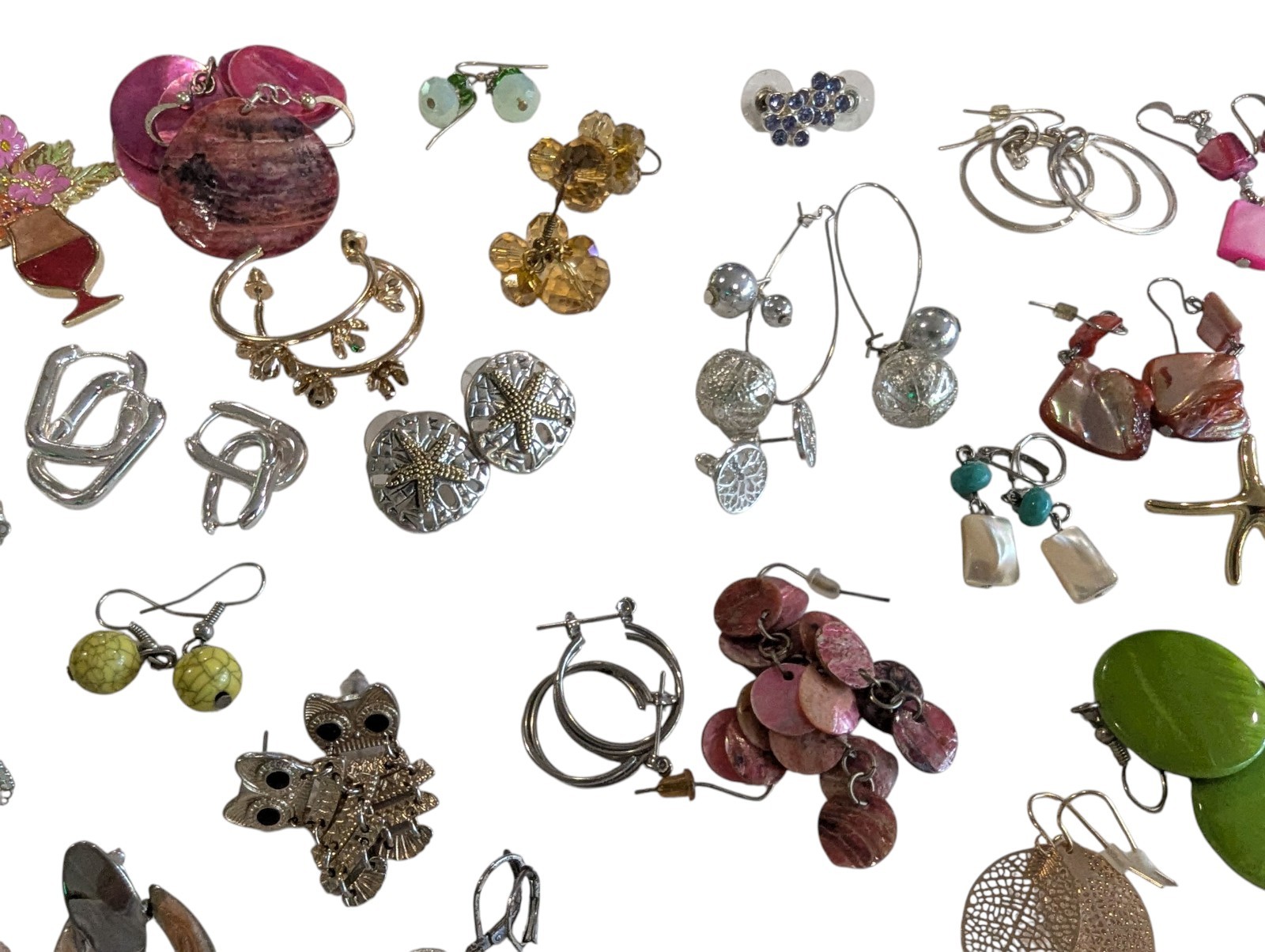 Beach Vacation Theme Earrings Lot Stud Dangle 33 Pair Outdoor
