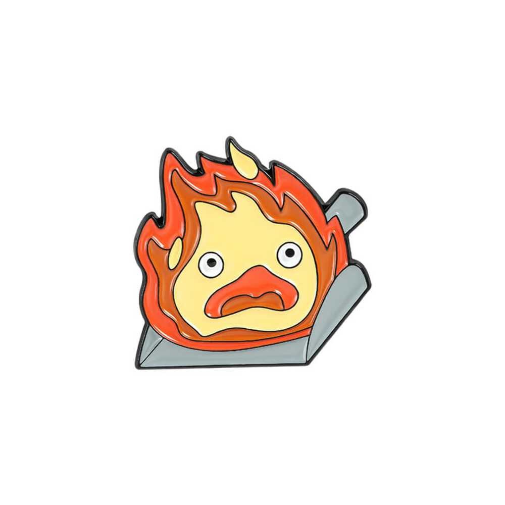 Howl’s Moving Castle Calcifer On Pan Enamel Pin for Jackets, Bags, or Hats