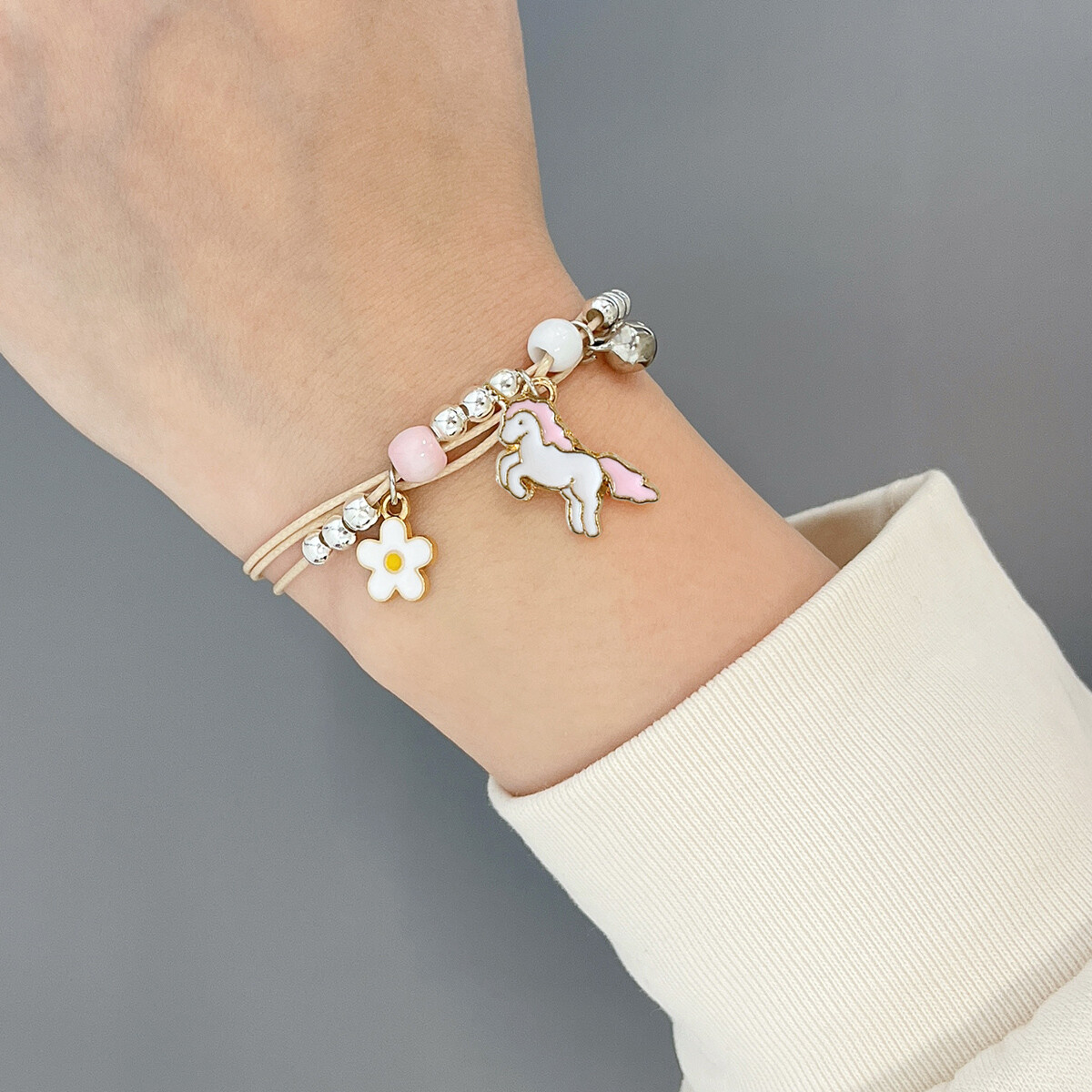 Wrapables Friendship Beaded Enamel Charm Bracelet