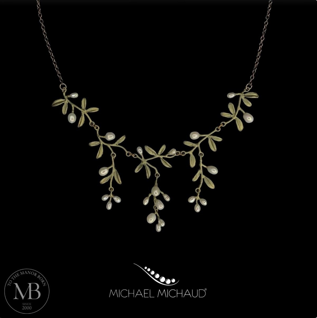 Michael Michaud Garden Vine Necklace Artisian Jewelry Gift 22K GP