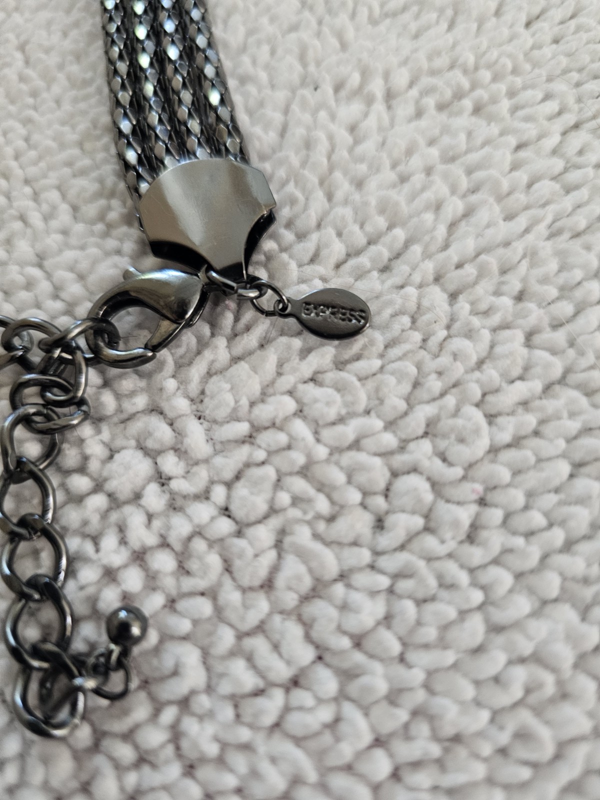 Express Beaded Necklace Fashion Statement Gunmetal Multistrand Knot Lobster Claw