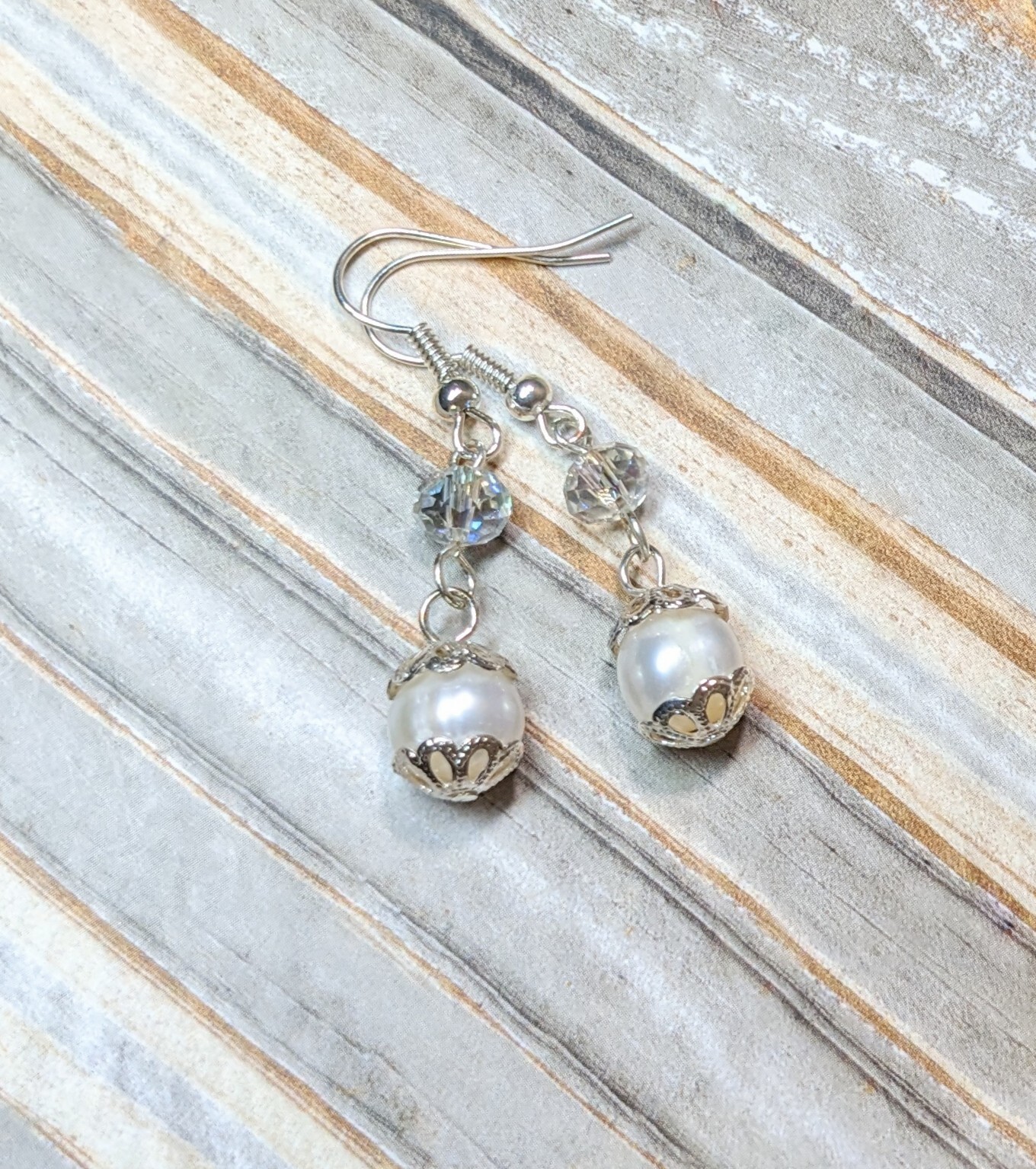 Freshwater Pearl Earrings Dangle 6 pairs White Pink Gray Elegant Everyday Wear