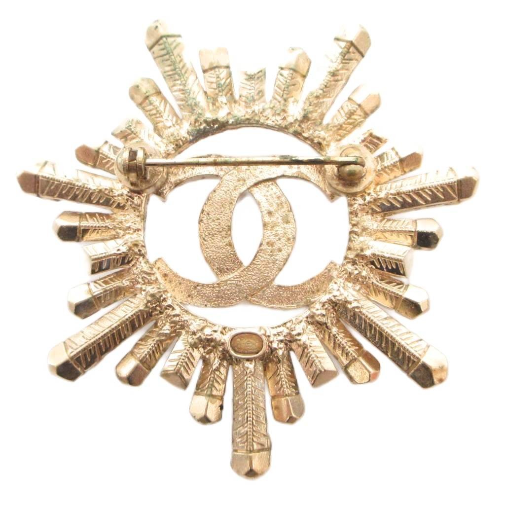 CHANEL brooch pin here mark bijou A17K silver color gold color /FF