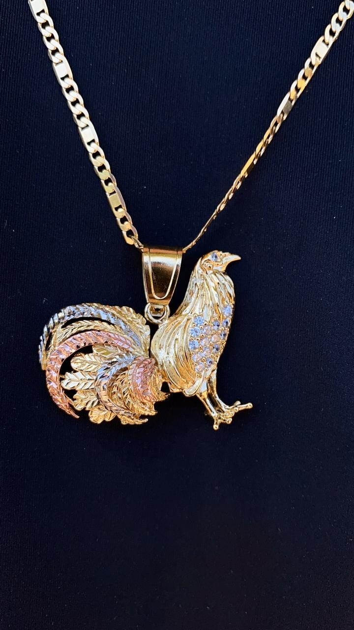14K Gold Filled Chicken Rooster Necklace 24″ Valentino Figaro Chain Mens Adults