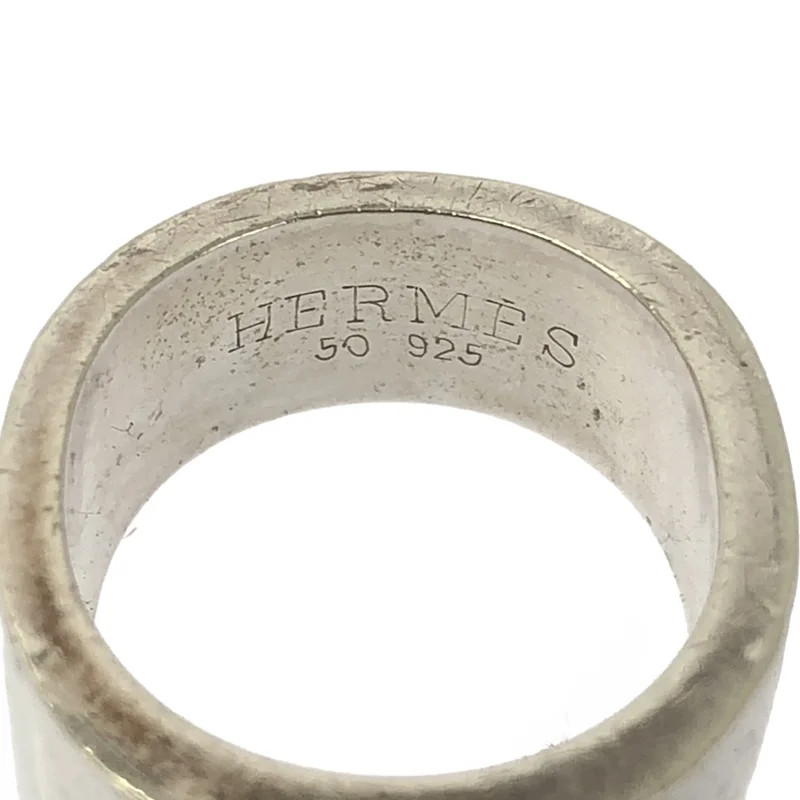 HERMES SV925 H Logo Candy Ring Silver blue Womens Used