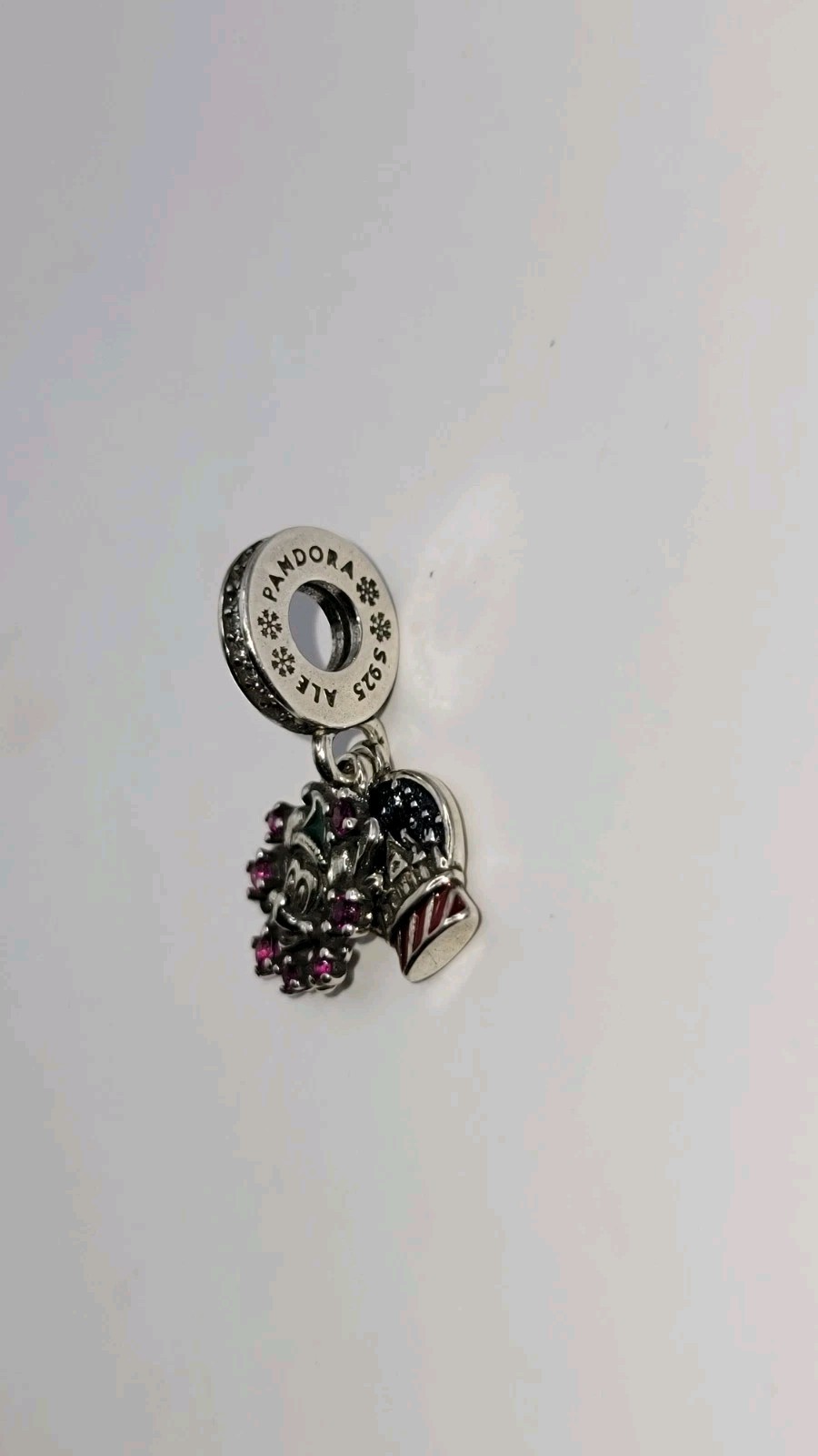 Pandora Disney Parks 2024 Mickey Snow Globe Double Dangle Charm S925 ALE