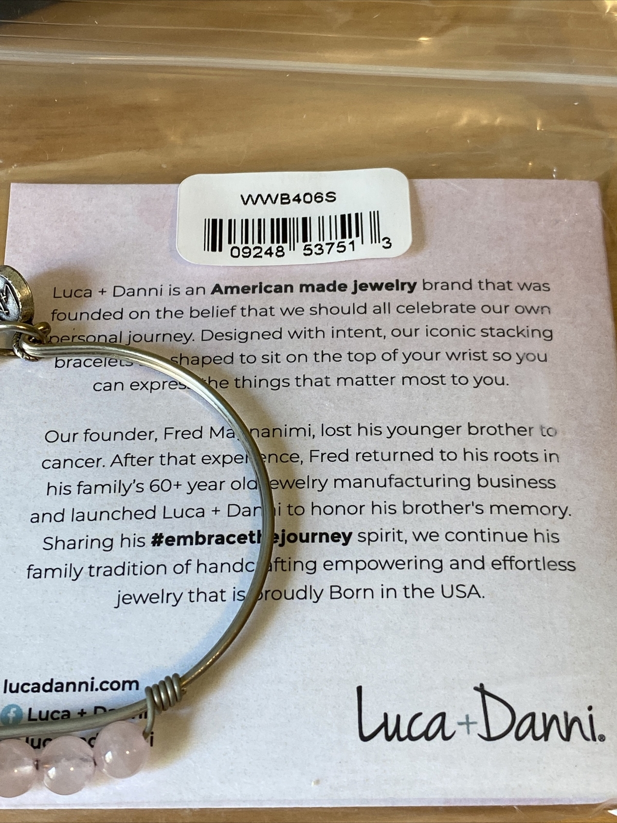 REGULAR Rose Quartz NEW Luca + Danni USA Bracelet Hook Clasp Silver Tone