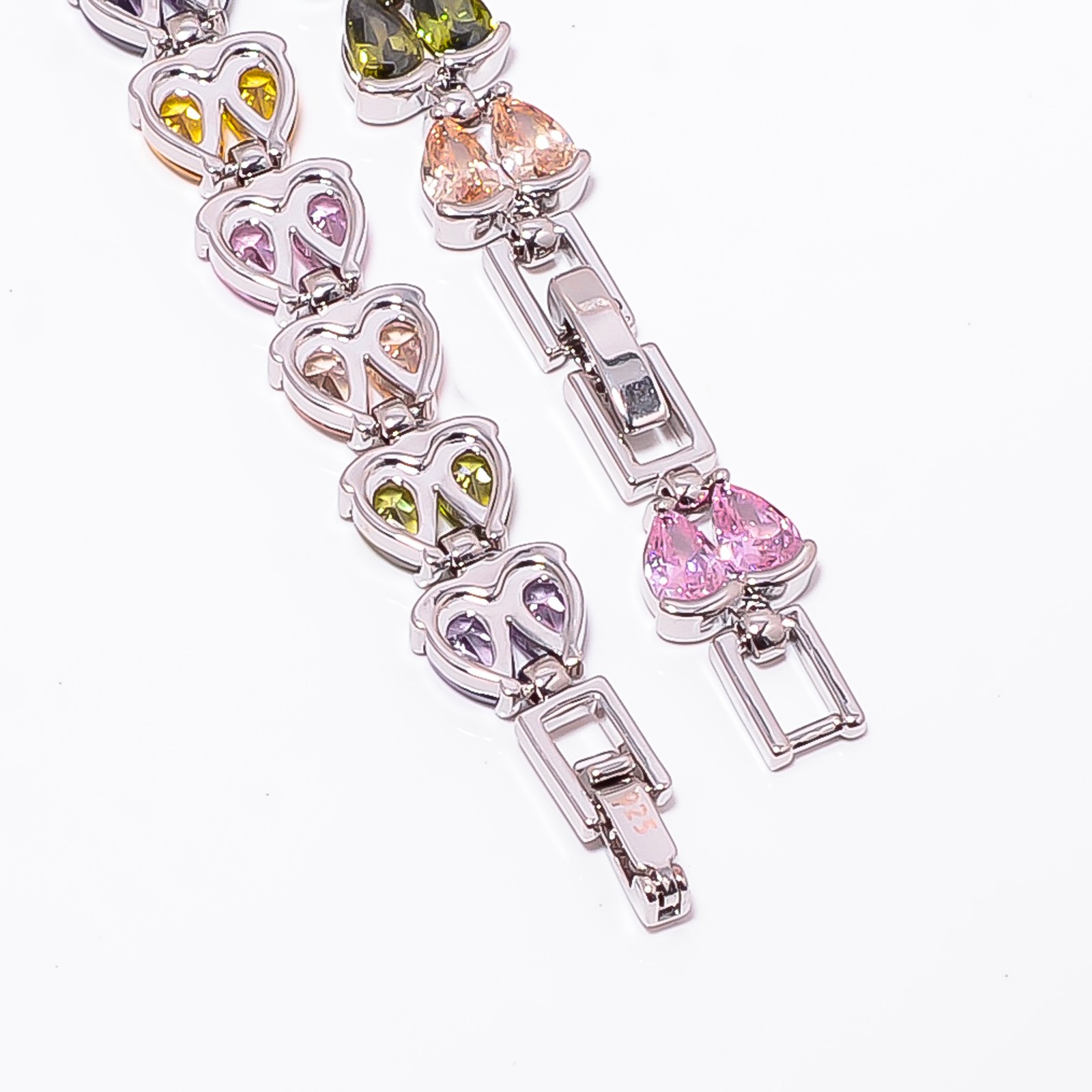 Multi Sapphire – Simulated 925 Sterling Silver Adjustable Bracelet 7-8″ B131034