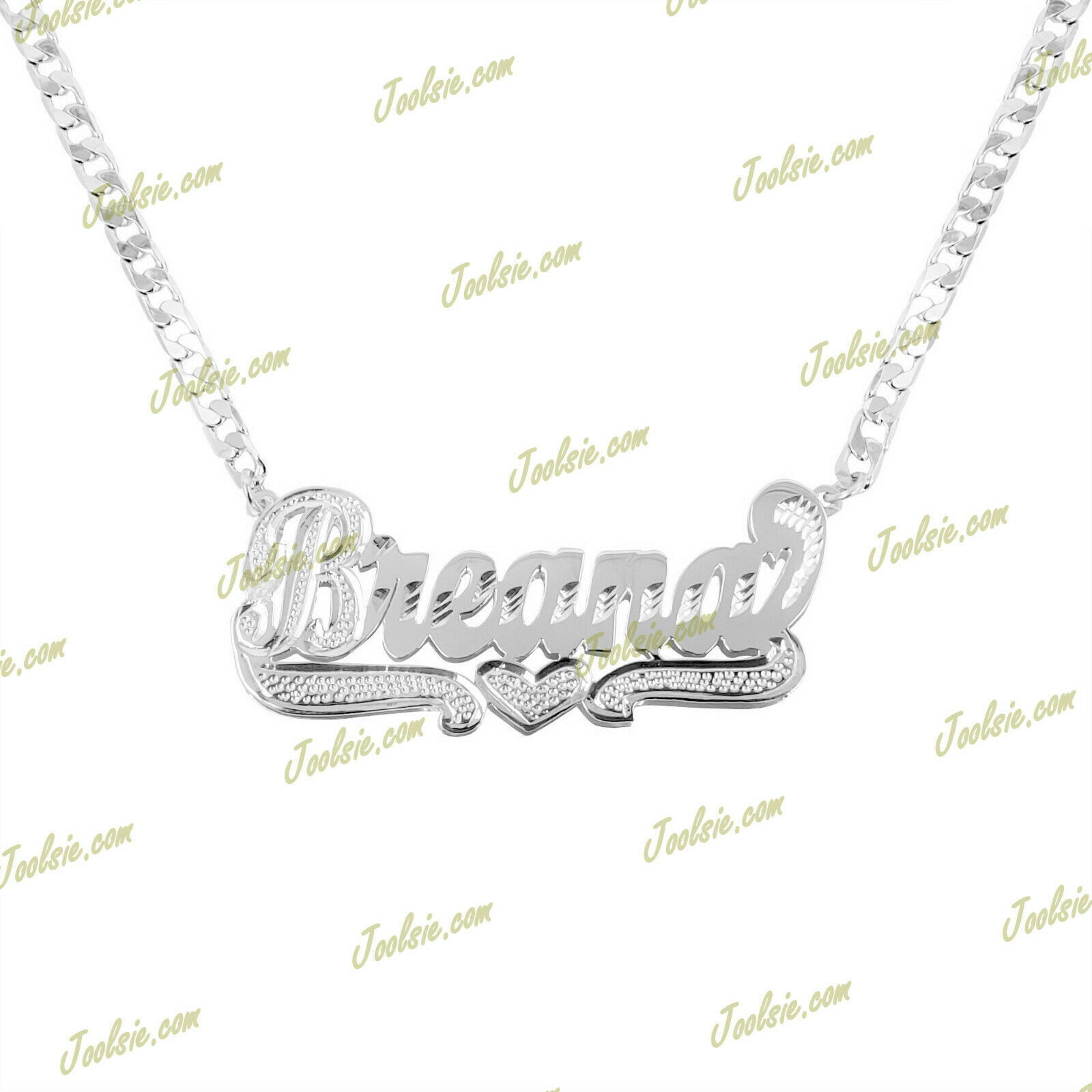 Personalized Gold Plated / 2TONE / SILVER DOUBLE Name Plate Necklace ANY NAME