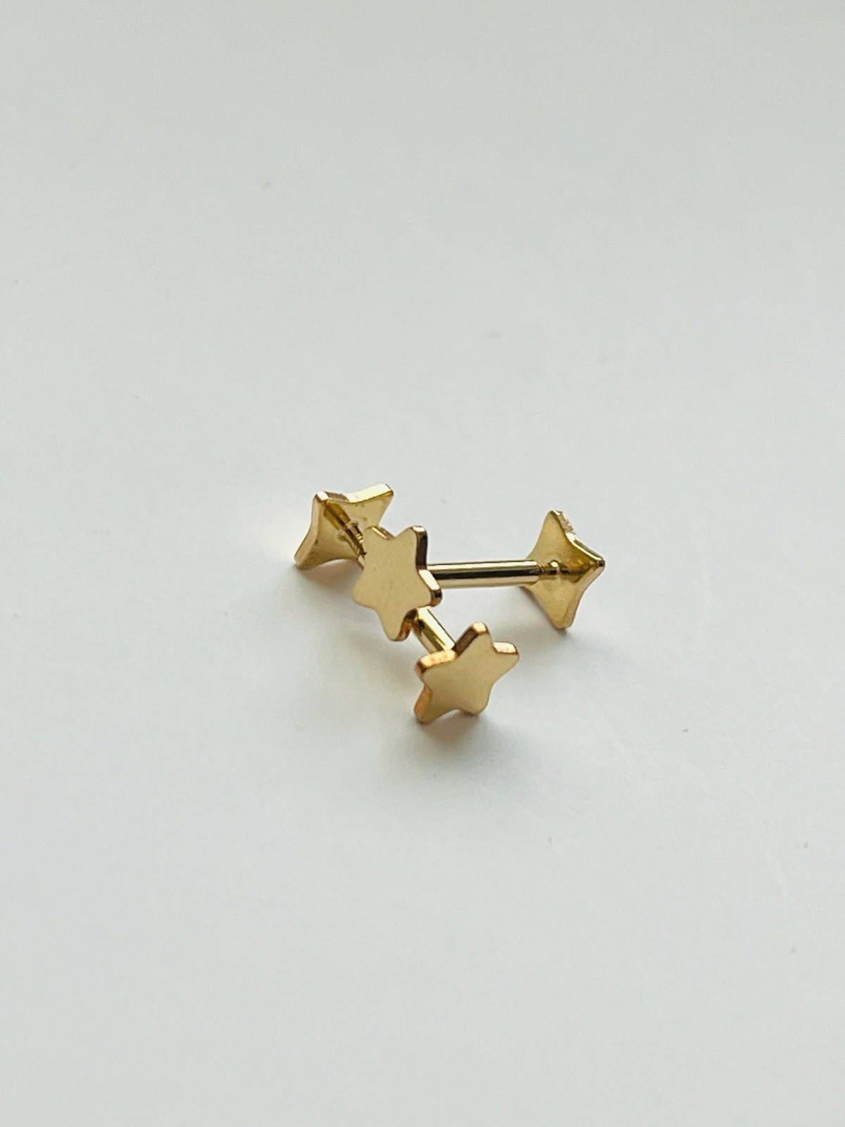 14K Gold Filled Star Stud Barbell /Helix Earrings