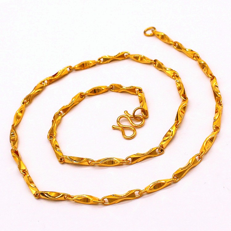22K 23K 24K Thai Baht Yellow Gold minimalist necklace for men and women