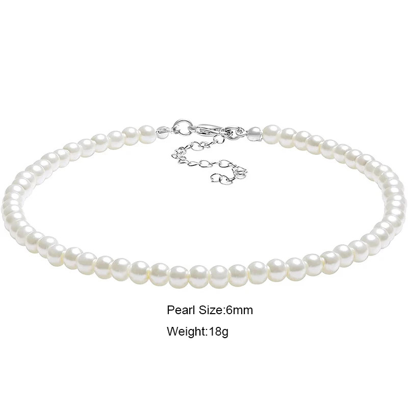 Faux Pearl Layered Collar Choker Necklace Women White Beaded Rope Jewelry