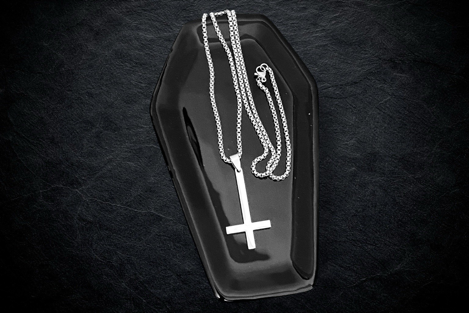 Stainless Steel Inverted Cross Pendant And Chain Upside Down Cross Necklace