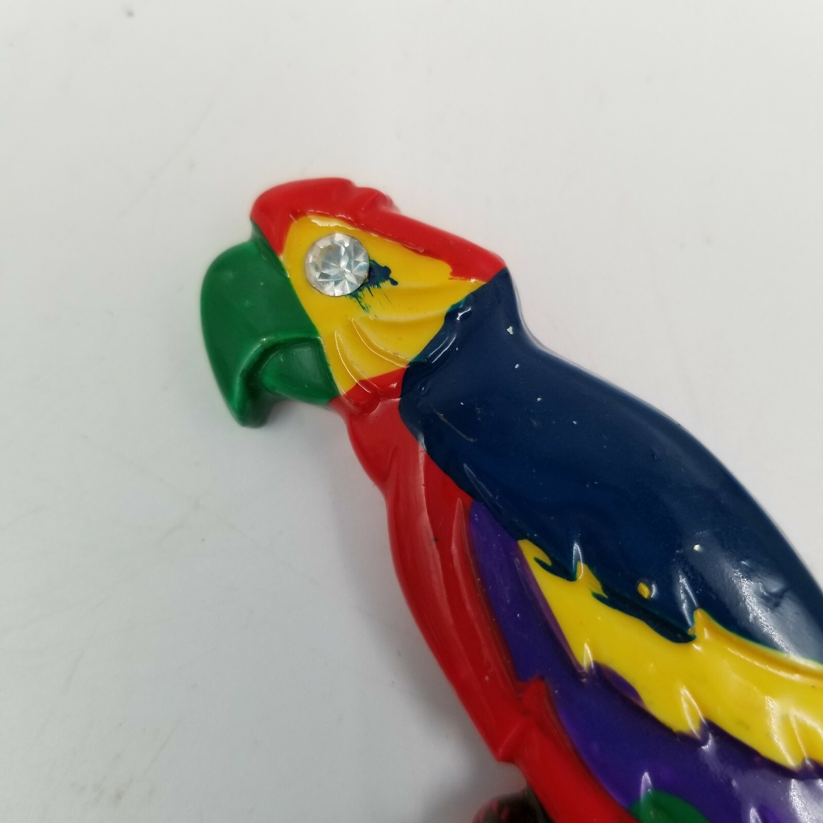 Colorful Plastic Resin Parrot Brooch Pin