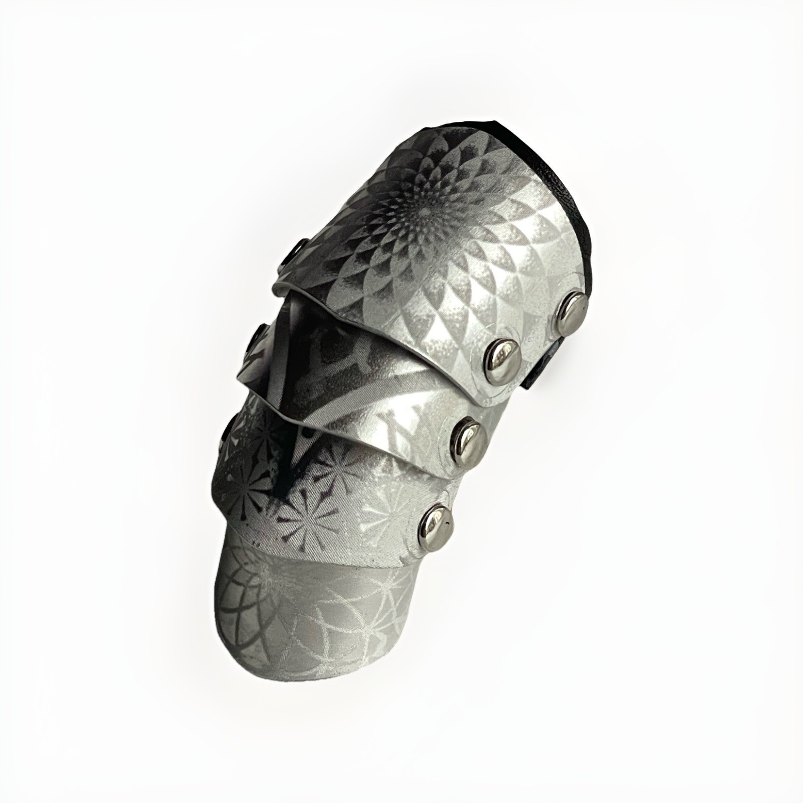 Articulated Armour Knight Ring Geometric Patterns