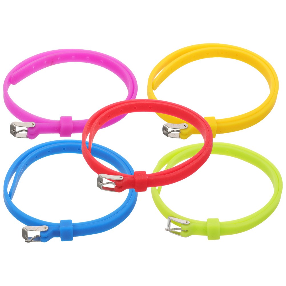 5Pcs High Elasticity Silicone Bracelets Skin Friendly Decorative Wristbands