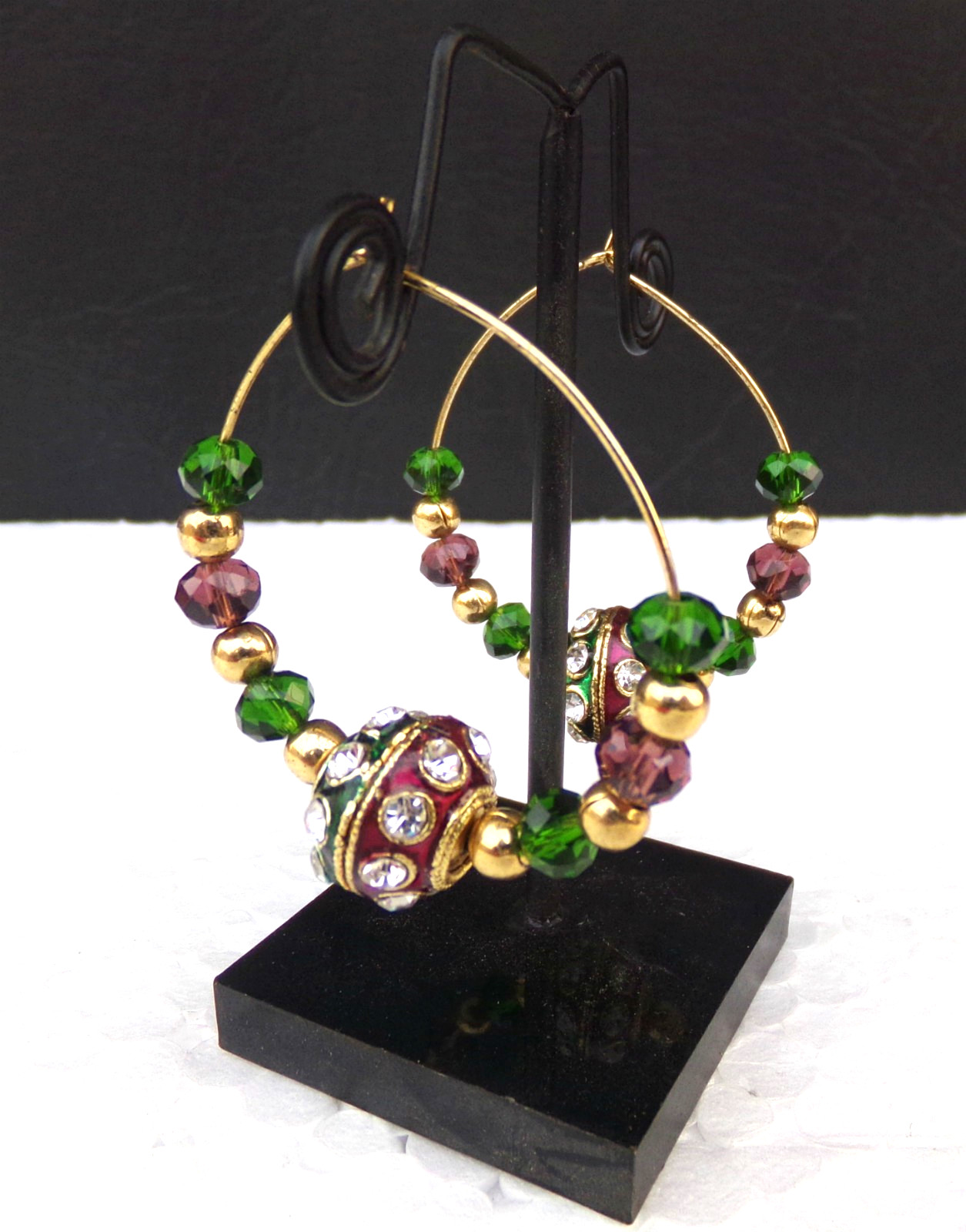 South Indian Traditional Gold Plated Kundan Hoop Earrings for Girls and Women
