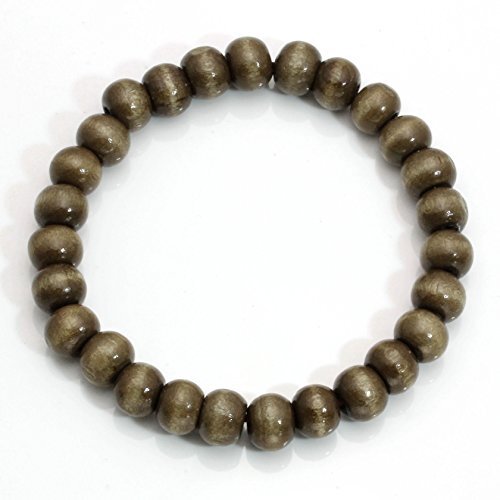 5 Pcs Wooden Beaded Bracelet Bangle for Men and Women Elastic A: 8MM