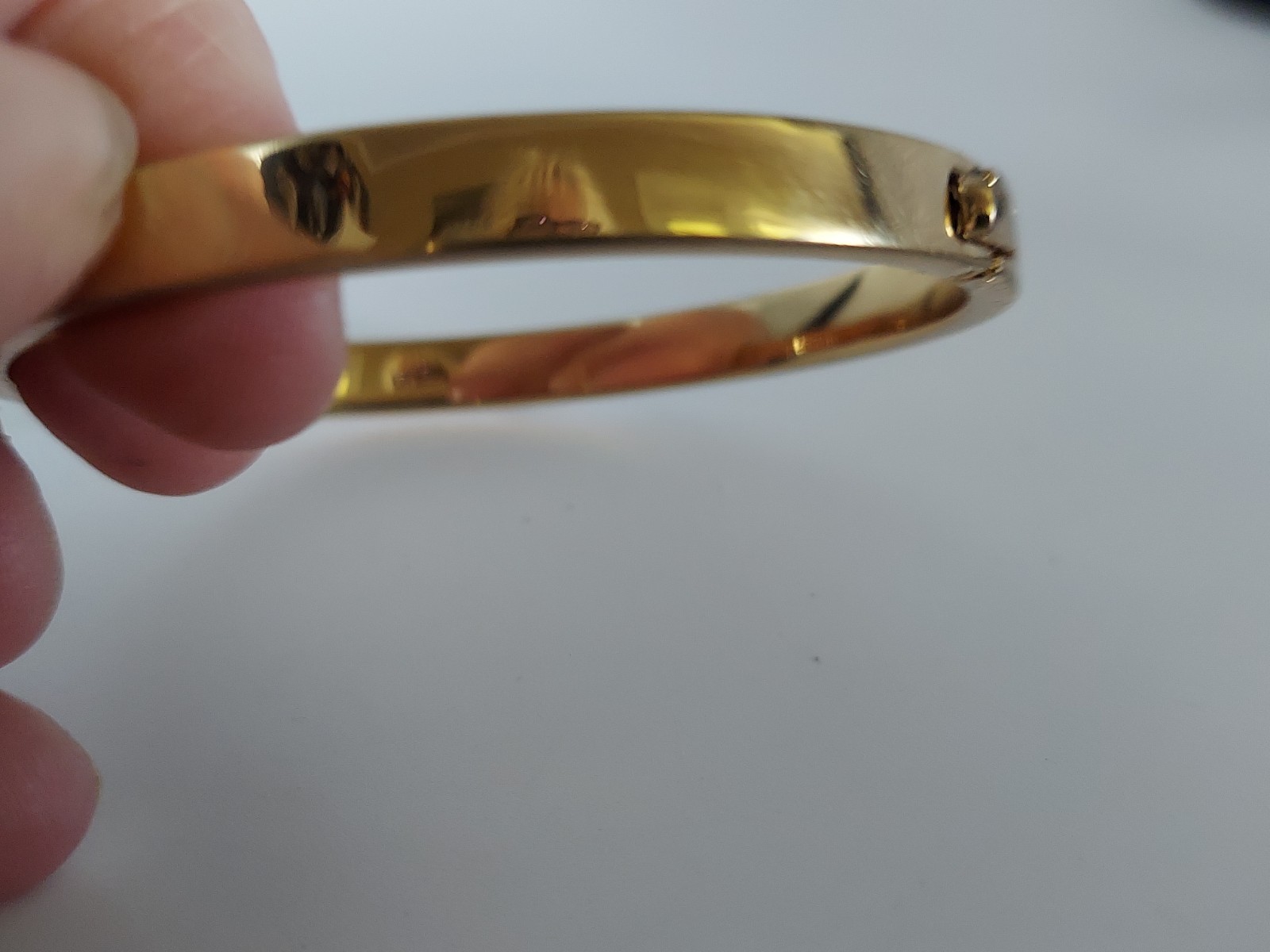 Authentic Coach Gold & Silver Branded Hinged Bangle Bracelet Size 6.75