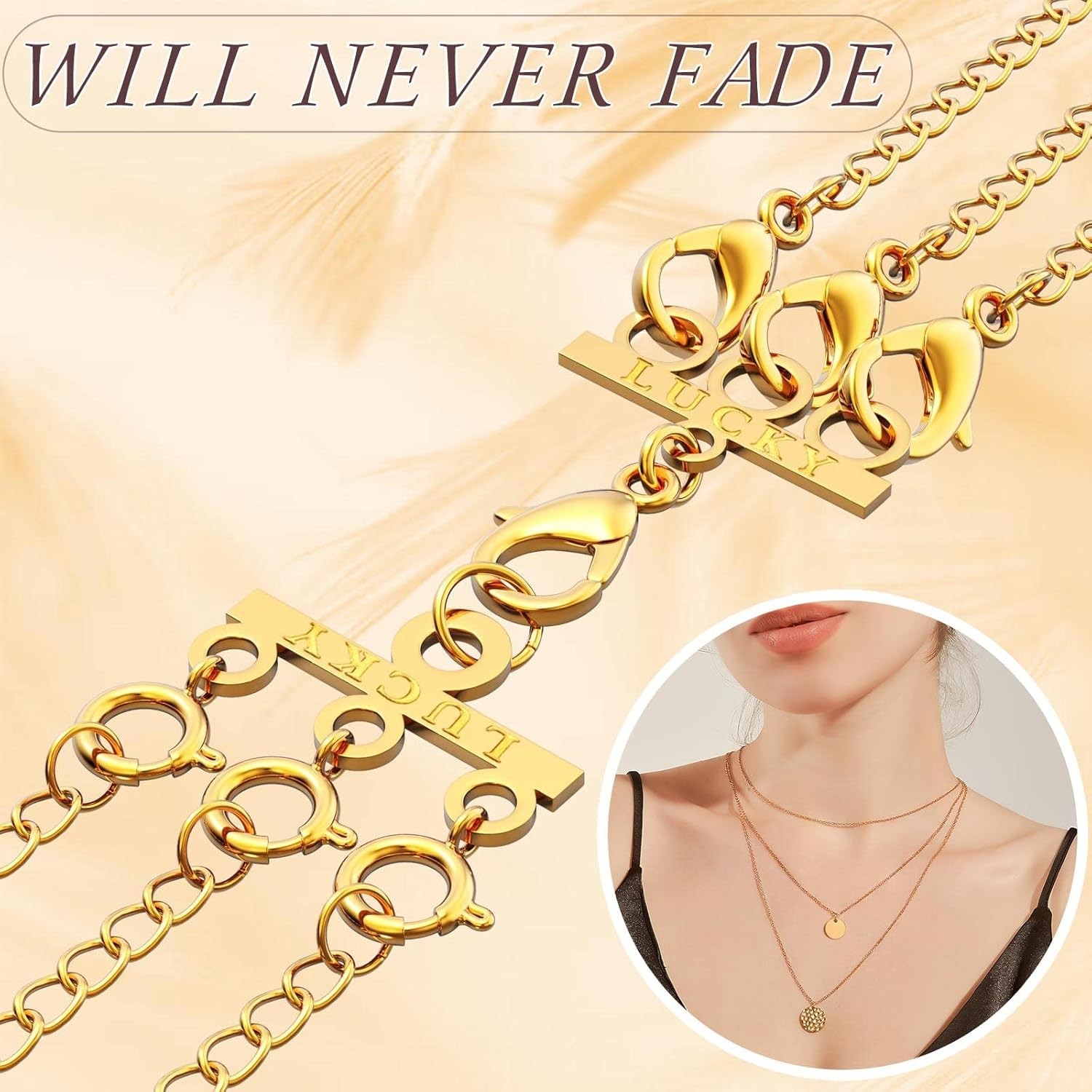 Necklace Layering Clasp, Gold and Silver Plated Necklace Connectors for Multiple