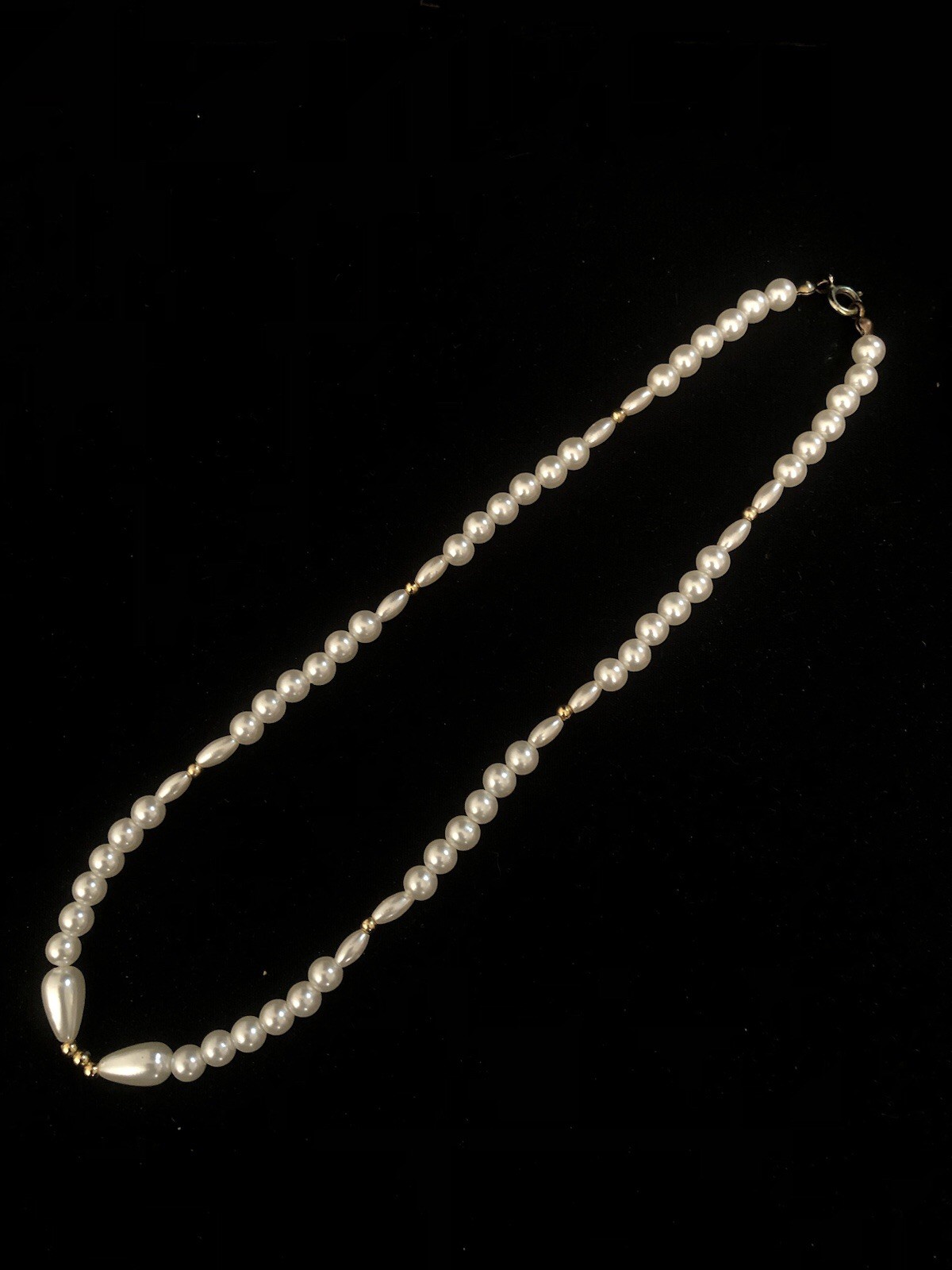 A Good Quality Faux Pearl Choker Collar 16” Necklace GP Spacers
