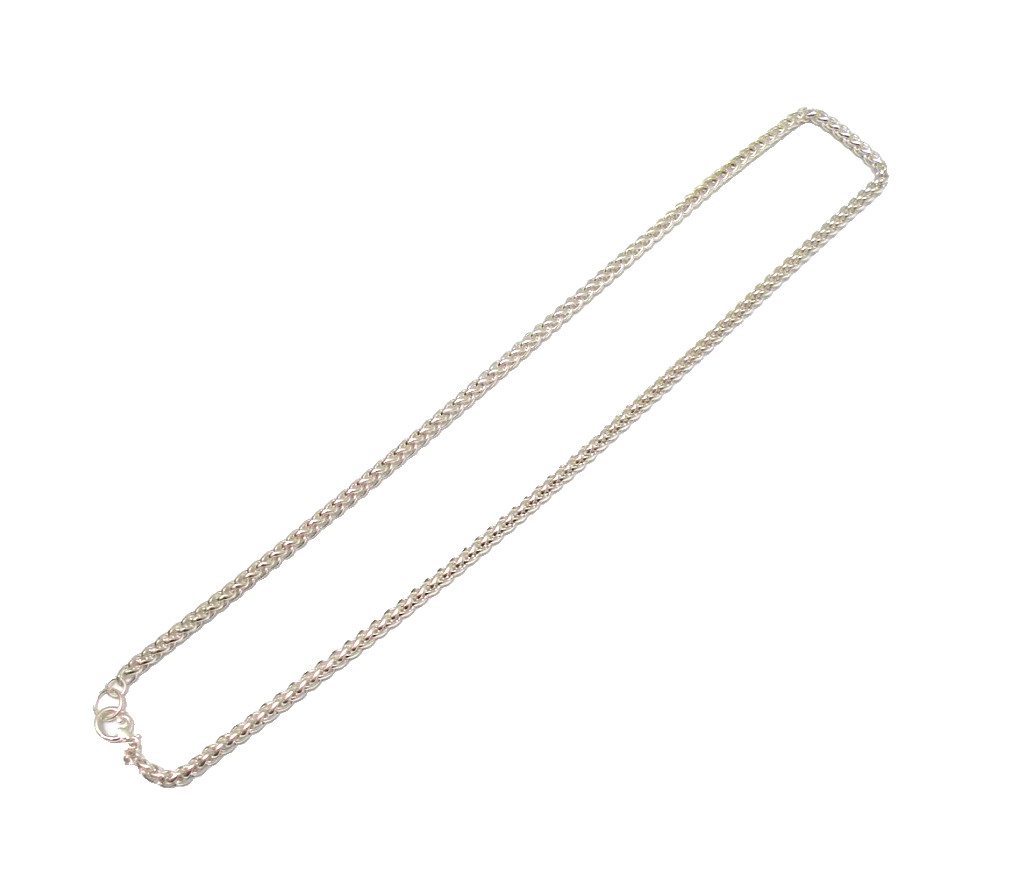 Vintage 1980’s 31″ Oscar de la Renta Silver Tone Wheat Woven Necklace