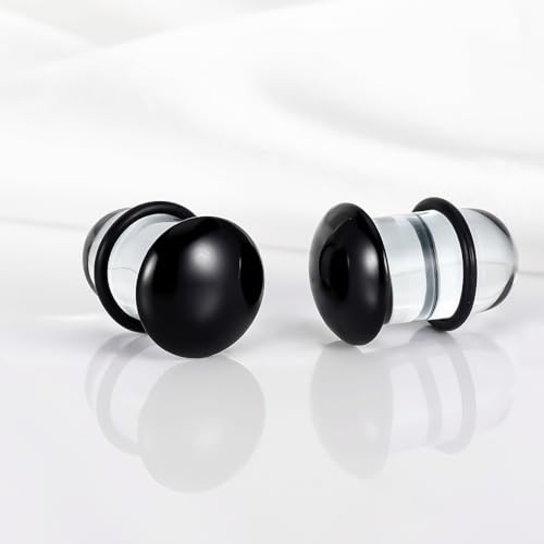 Glass Ear Stretching Kit 0.5mm Increment Gauges 16G – 00G 8.5mm-10mm Black