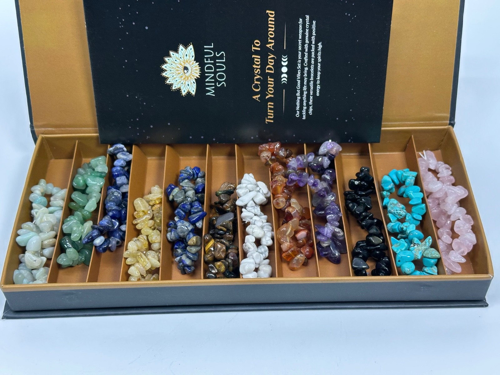 Mindful Souls The Nothing But Good Vibes Natural Crystal Bracelet Set 7″