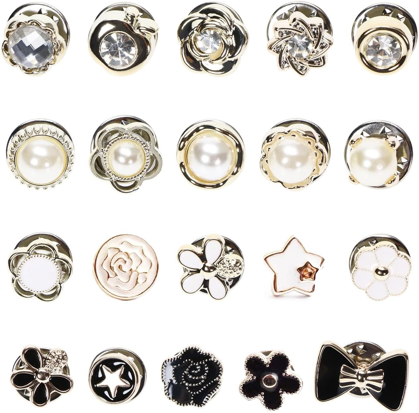 Women Shirt Brooch Pins 20Pcs Mini Cover Up Enamel Safety Lapel Buttons…