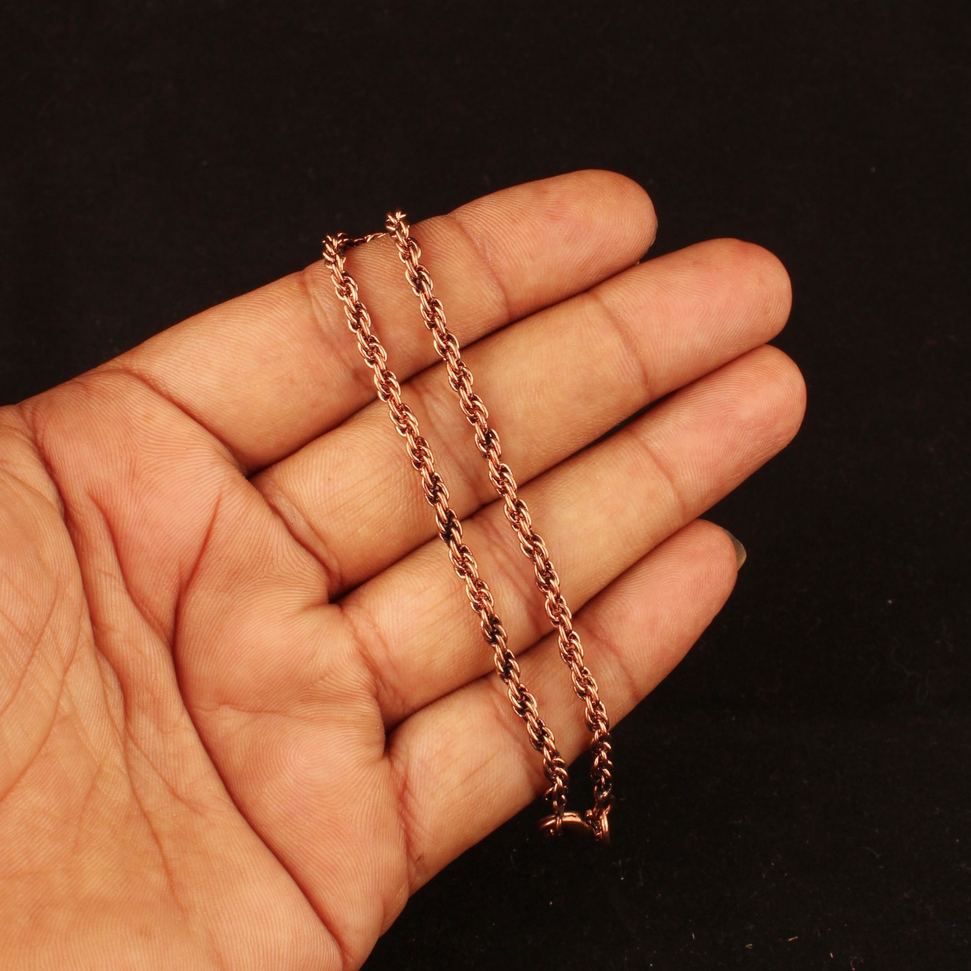 Oxidized Copper Rope Chain Bracelet,100% Copper, Solid Bracelet Thickness 3mm