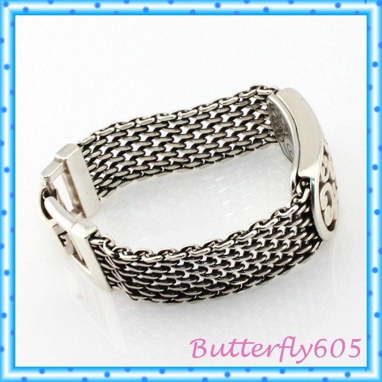 Brighton Contempo Token Tag ID Silver Scroll Bracelet 7″