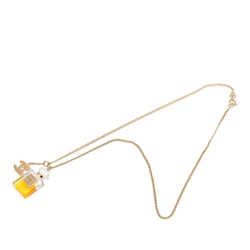 CHANEL COCO Mark No. 5 Perfume Bottle Chain Pendant Necklace 04A 【Used】