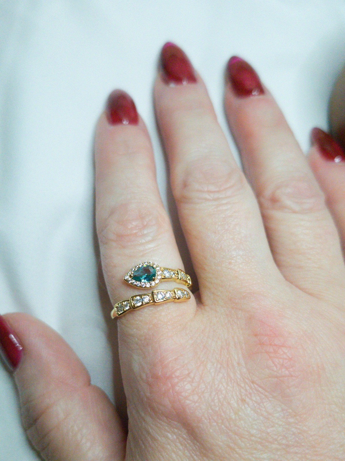 Bomb Party Ring Size 7 “Royal Teardrop” Paraiba Tourmaline On Gold Plating