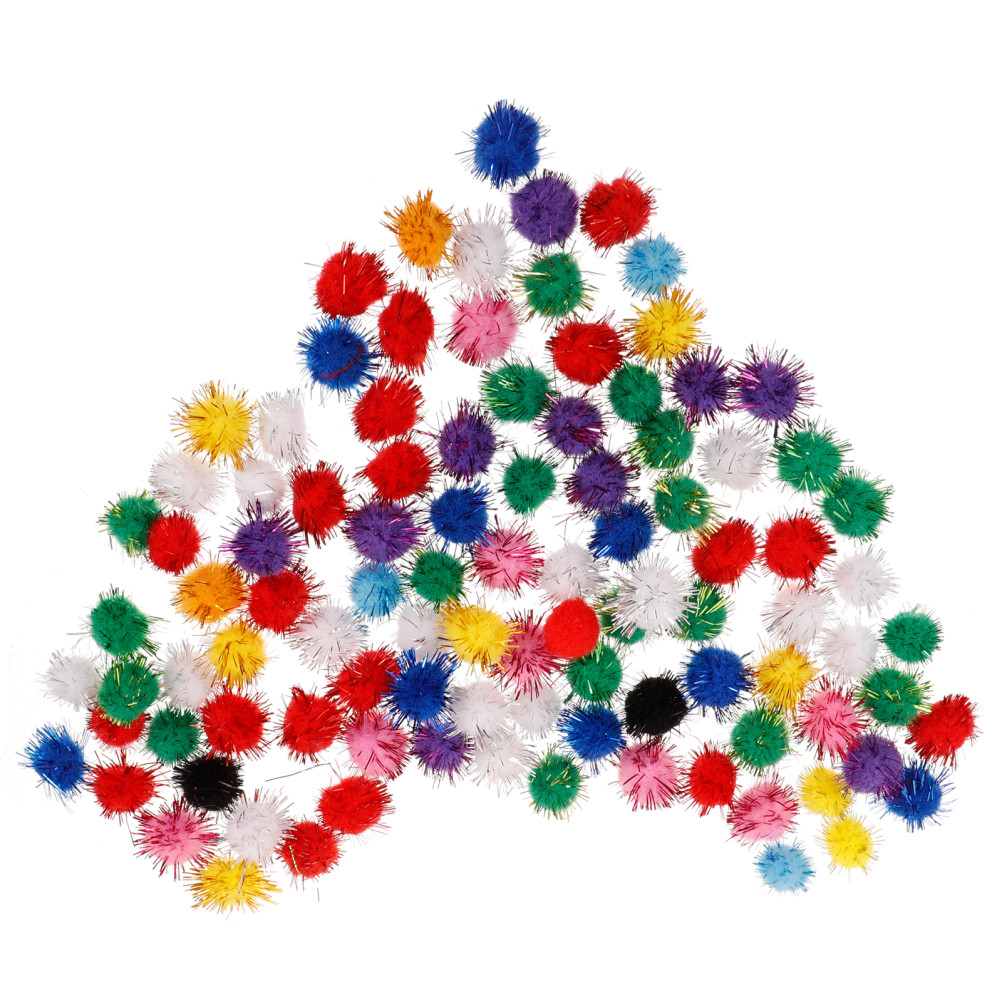 500Pcs Durable Fluffy Balls Craft Pom Poms Assorted Colors for DIY Use