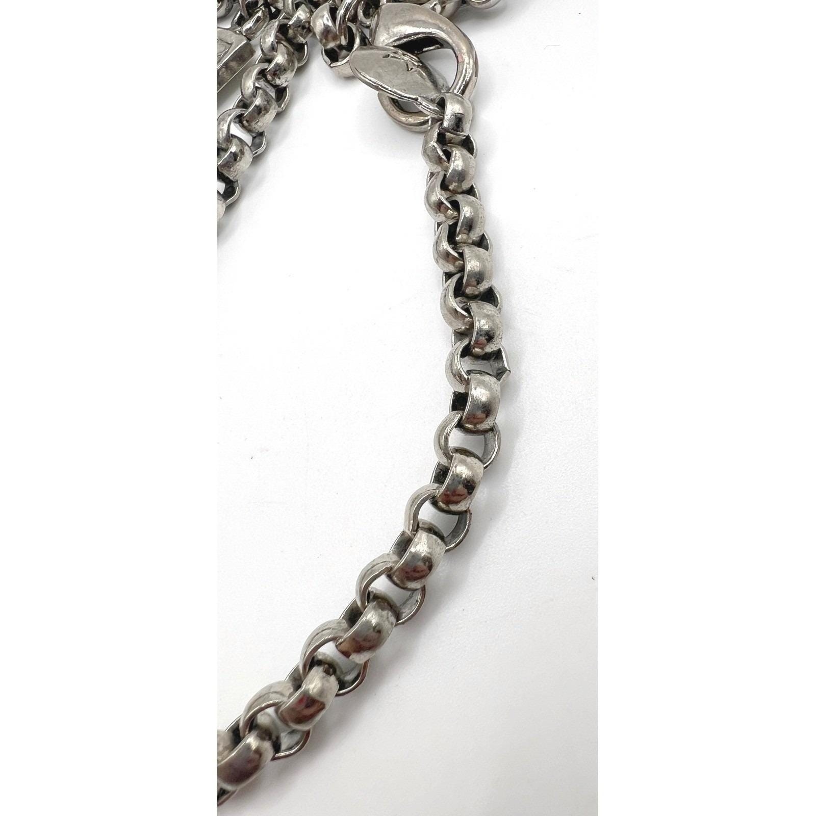 Calvin Klein Silver Tone 32″ Long Layering Bold Chunky Chain Necklace CK Bar