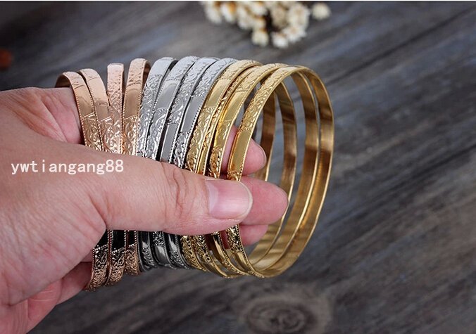 Women’s 12pc Tri-Color Gold Silver Rose Gold Stainless Steel Bracelet Bangle Set