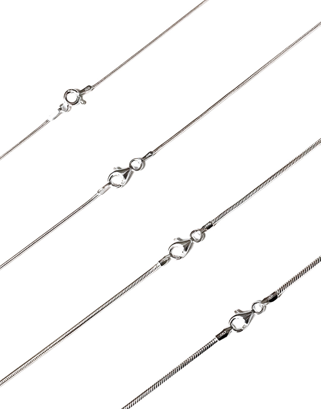 SNAKE FLEXIBLE 925 SOLID STERLING SILVER NECKLACE CHAIN “.925 ITALY”