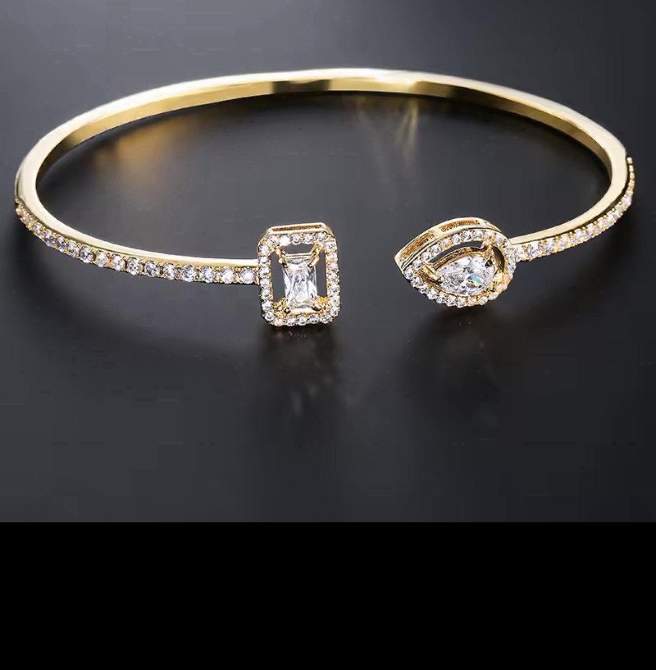 Luxury Geometry Colors, Gold/Silver Cuff Bangles For Women Fashion