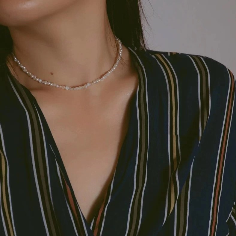 Gold Plated Baroque Pearl Pendant Necklace Shaped Clavicle Chain Jewelry Gift