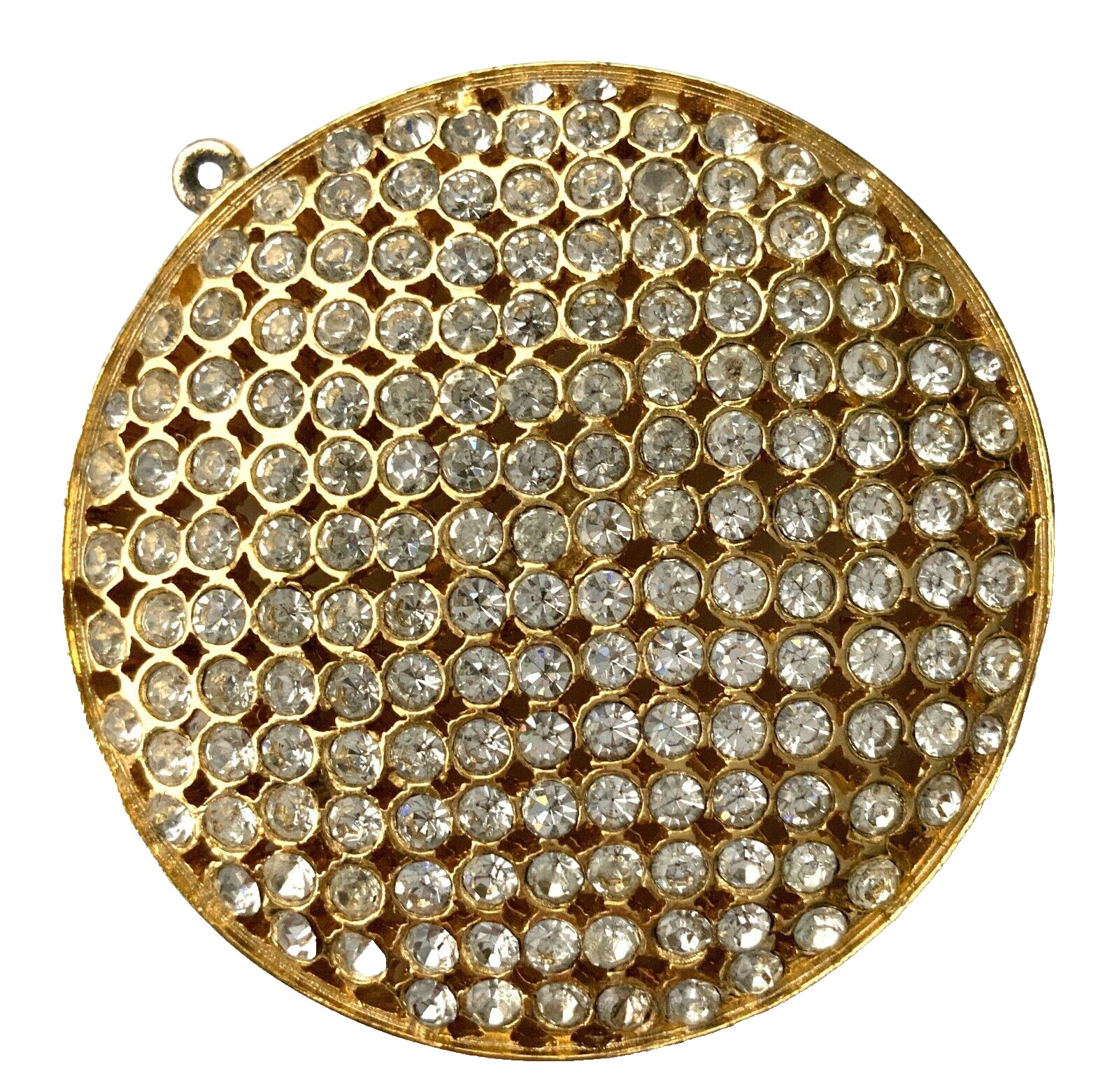 VALENTINO CRYSTAL EMBELLISHED GOLD TONE PENDANT